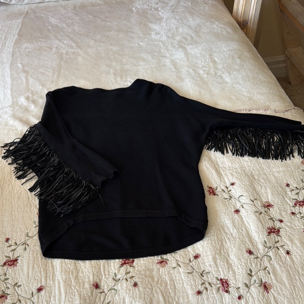 Black Fringe Sweater